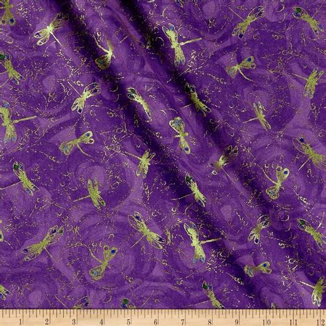 timeless treasures fly by night dragonflies mini metallic purple fabric|Timeless Treasures Dragonfly Illusion .